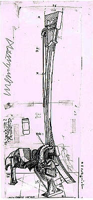 1967 - Kleine Giraffe 218 - Tusche auf Foto Papierschnitt - 62,5x28,5cm